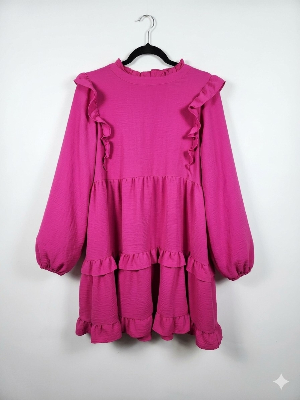 JODIFL Pink Ruffle Dress | Boutique Mini Dress | Feminine Boho Cottagecore | - Picture 8 of 10